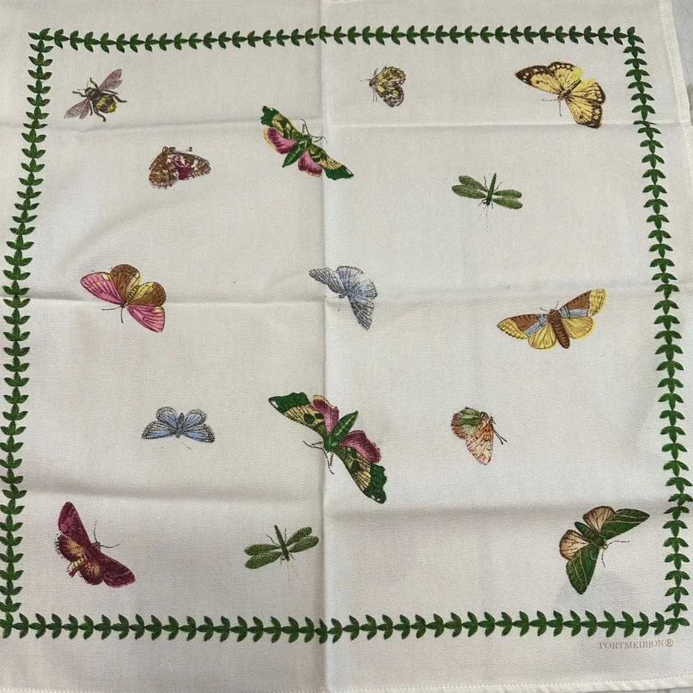 Portmeirion 4 Piece Butterfly Print Napkins 18 inch